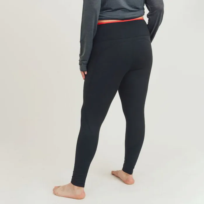 Plus Size French Tip High Performance Side Pocket Leggings