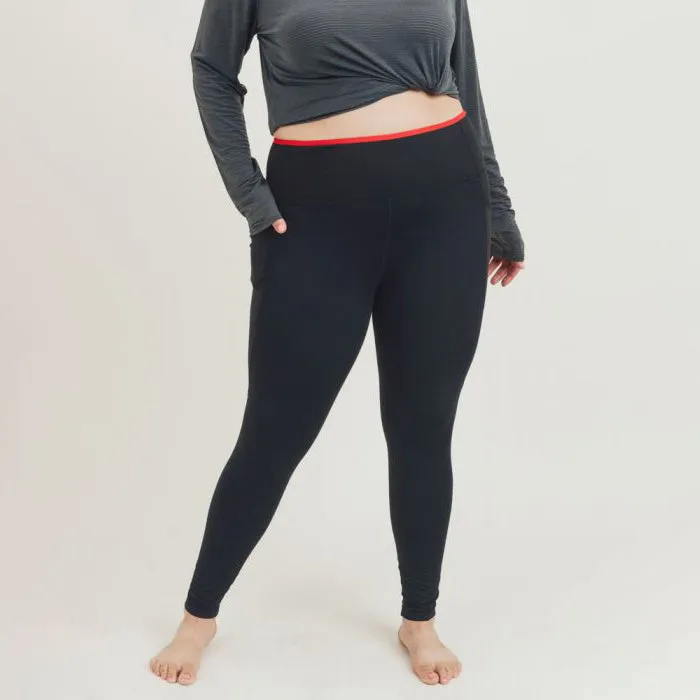 Plus Size French Tip High Performance Side Pocket Leggings