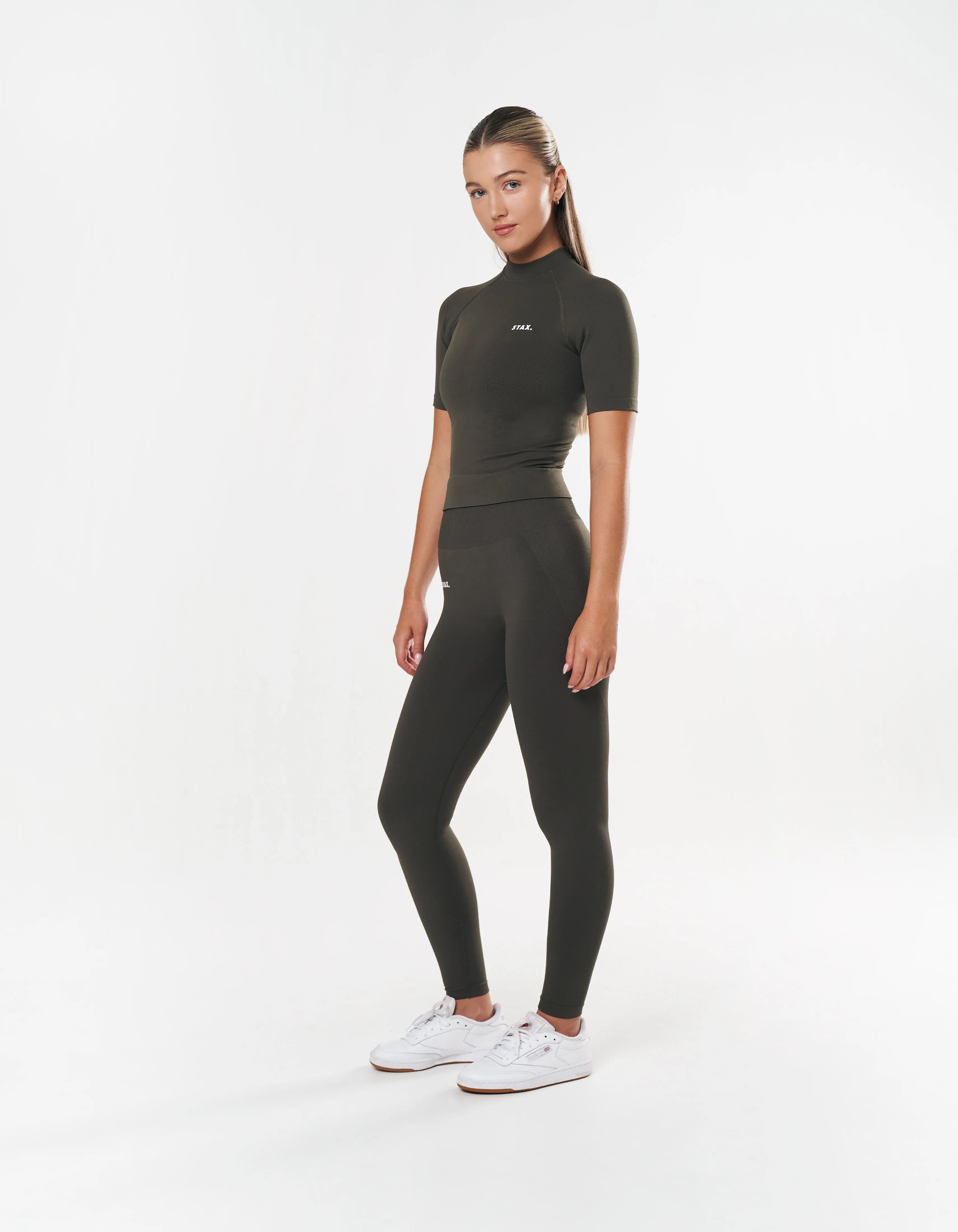 Premium Seamless High Neck Tee - Dovetail