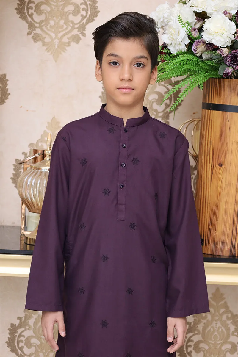 Premium textured fabric kameez shalwar PURPLE