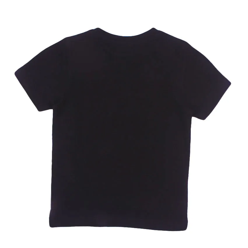 REDTAG Black T-Shirt for Boys