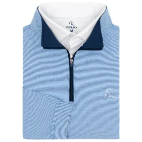 Riva Heather Stripe Performance Q-Zip | The Riva Heather Stripe - Caicos Blue/Pale Blue