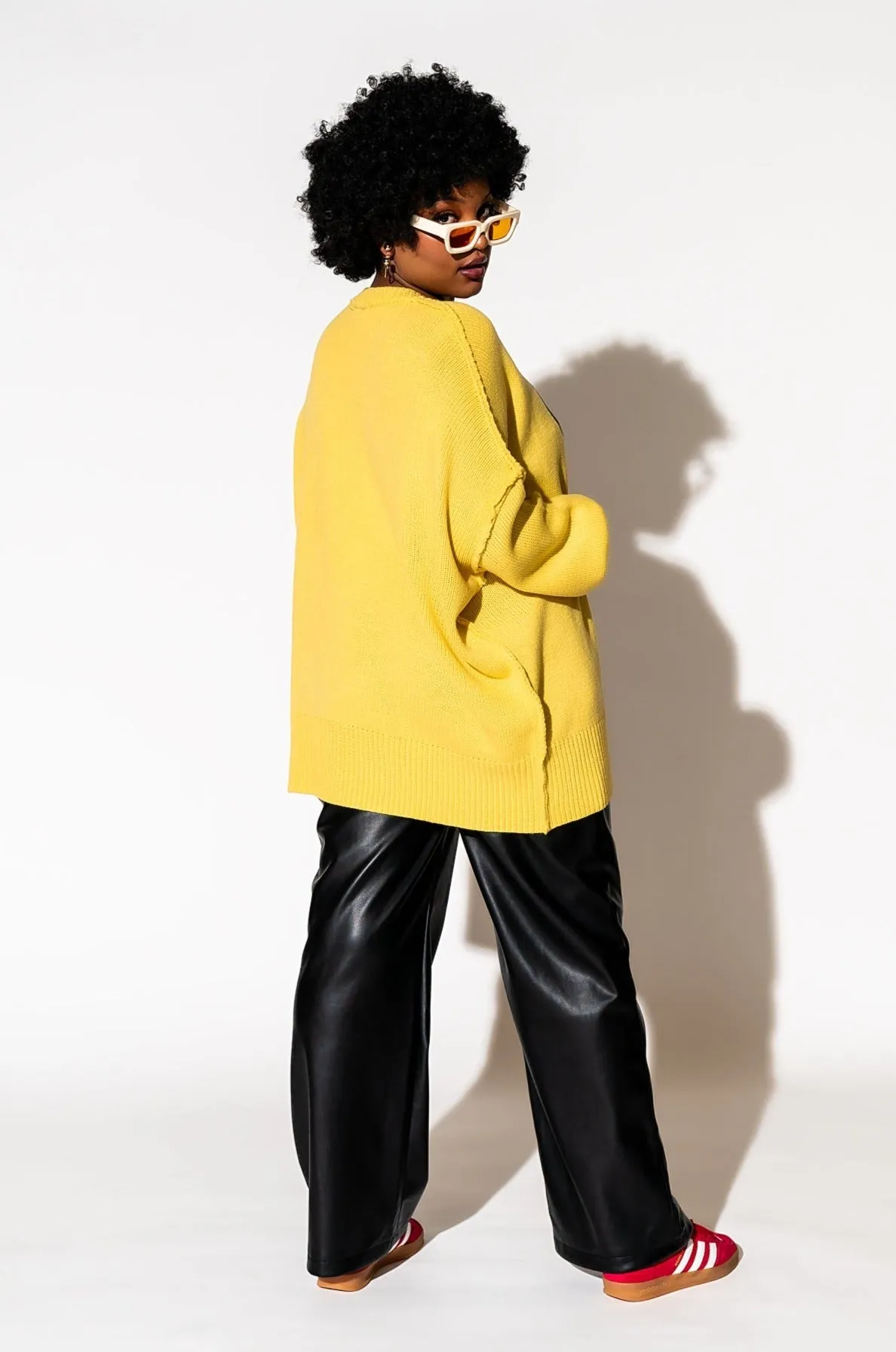 Serotonin Smile Oversized Knit in Sunshine Yellow