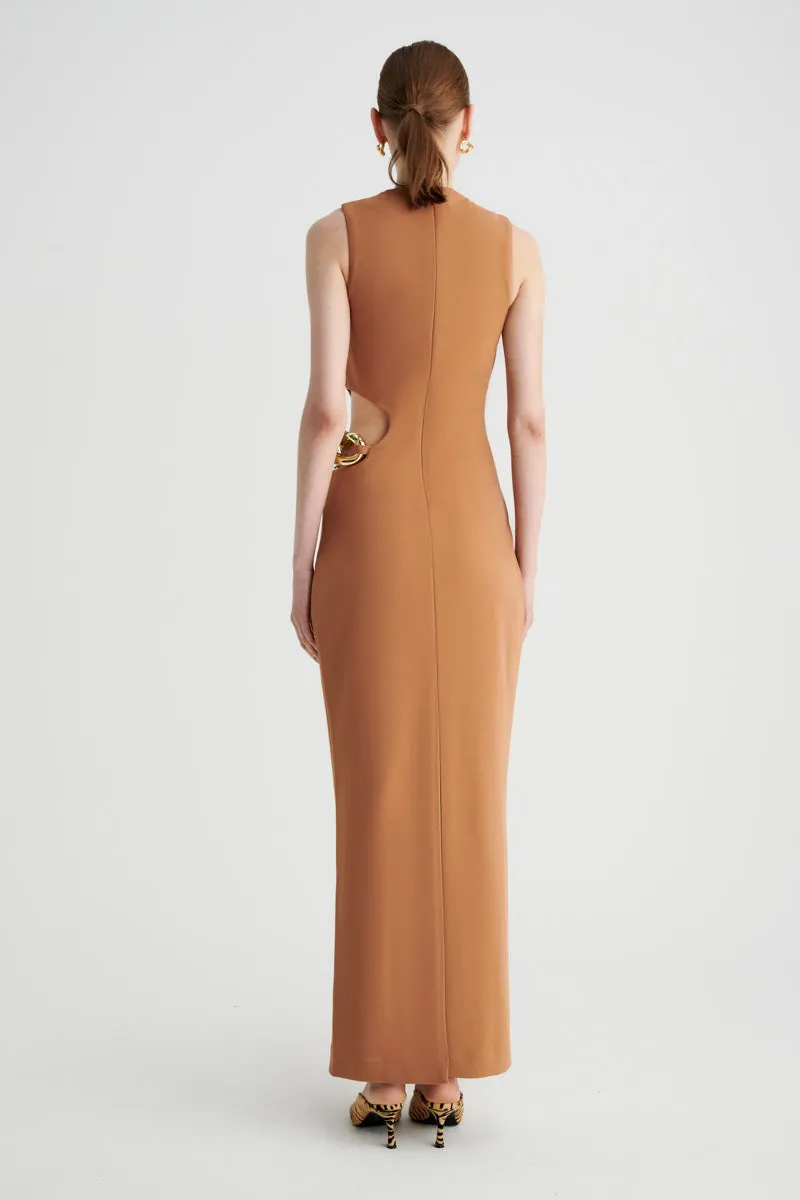 Stella Chain Column Dress - Tan