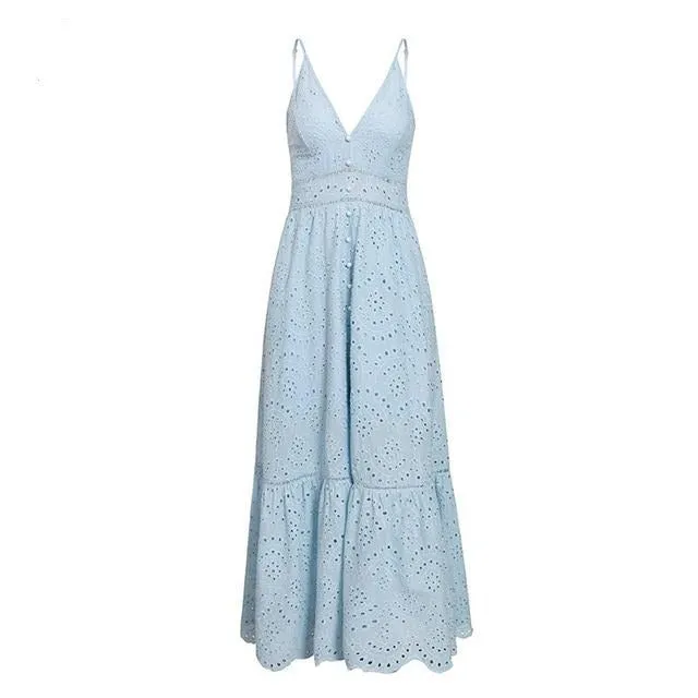 Summer Ruffle Cotton Beach  Dress