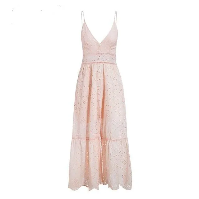 Summer Ruffle Cotton Beach  Dress