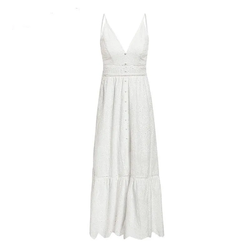 Summer Ruffle Cotton Beach  Dress