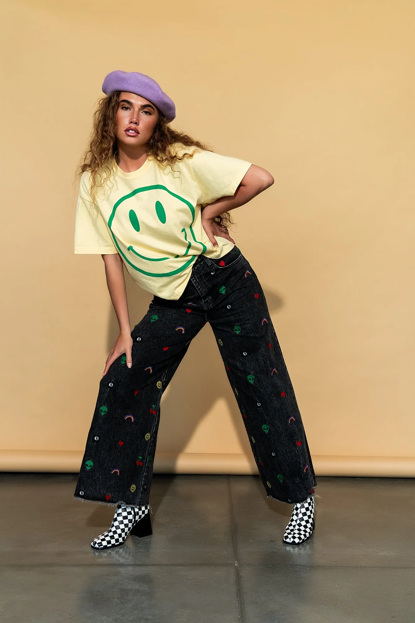 The World Needs Your Magic Crop Tee in Butter Yellow   Green