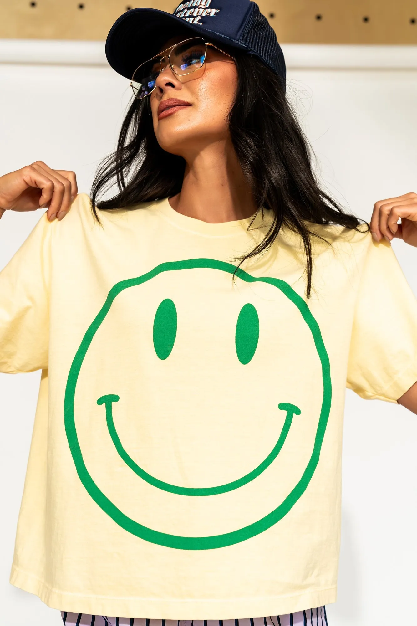 The World Needs Your Magic Crop Tee in Butter Yellow   Green