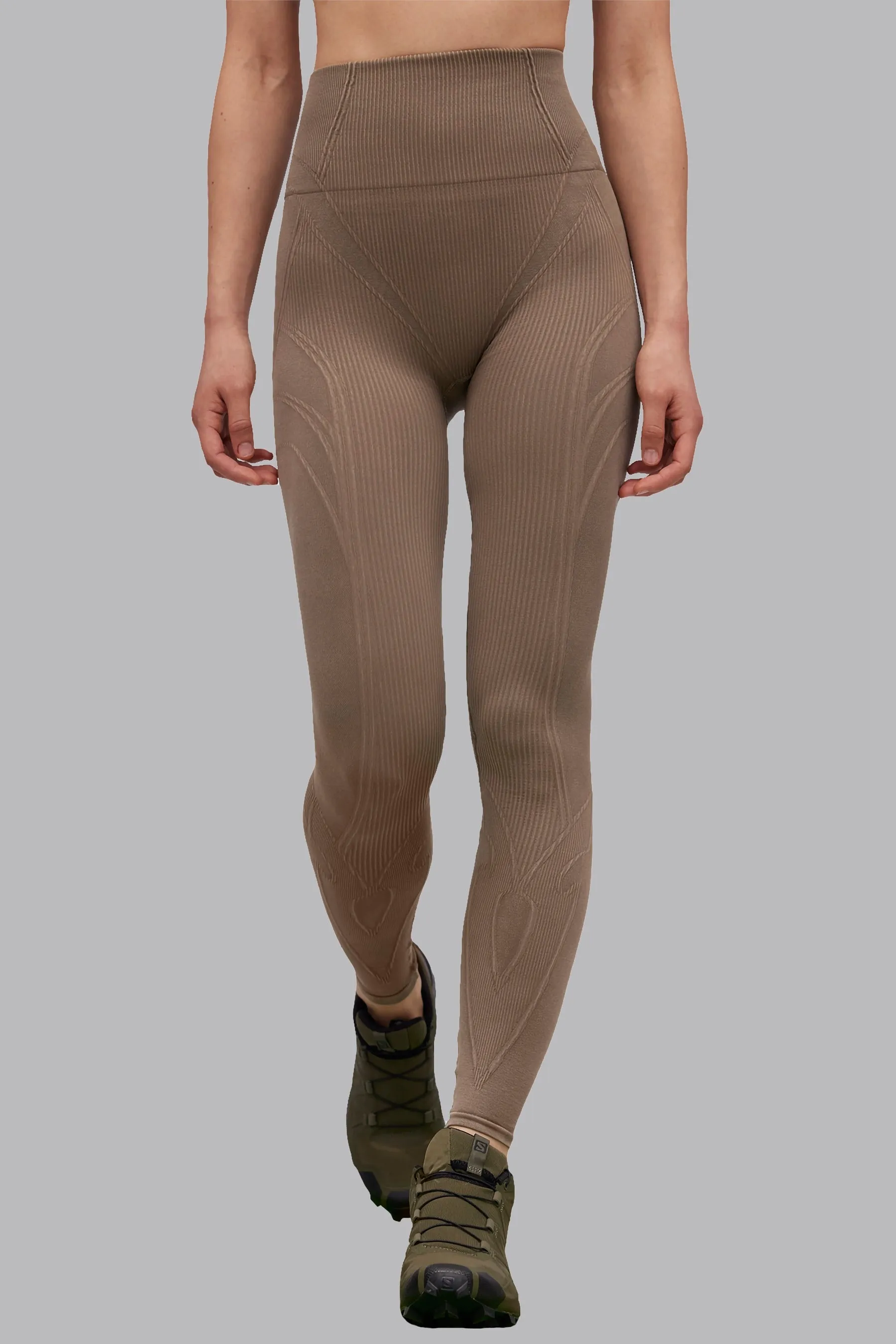 V_FADE SEAMLESS LEGGINGS - Tan Vintage