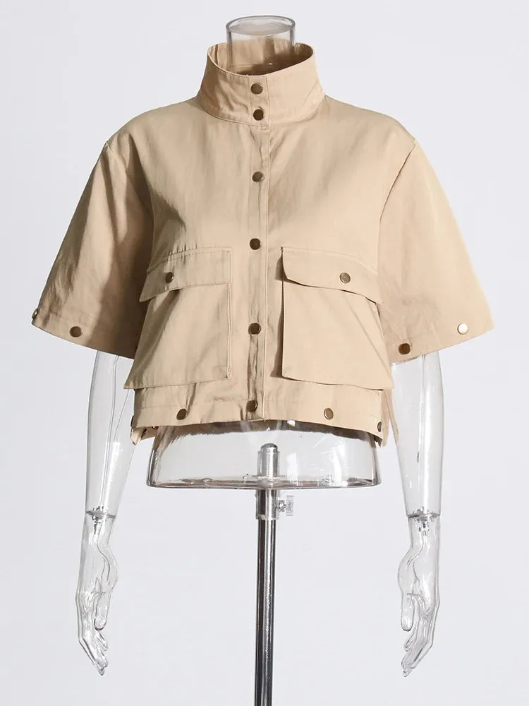 Women's Cargo Detachable Full-Length Trench Coat