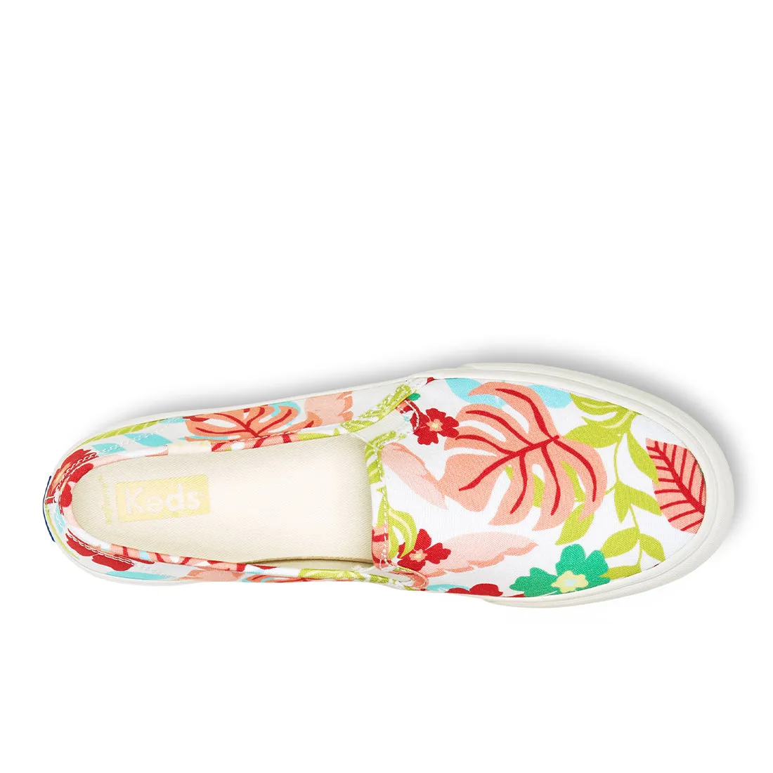 Women's Double Decker Tropical Print White/Coral (WF67201)