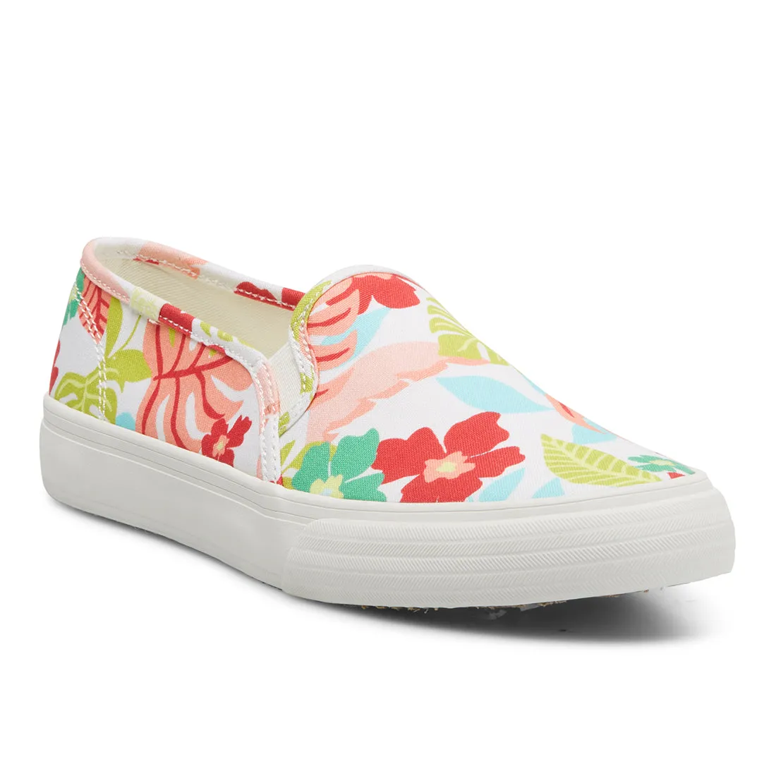 Women's Double Decker Tropical Print White/Coral (WF67201)